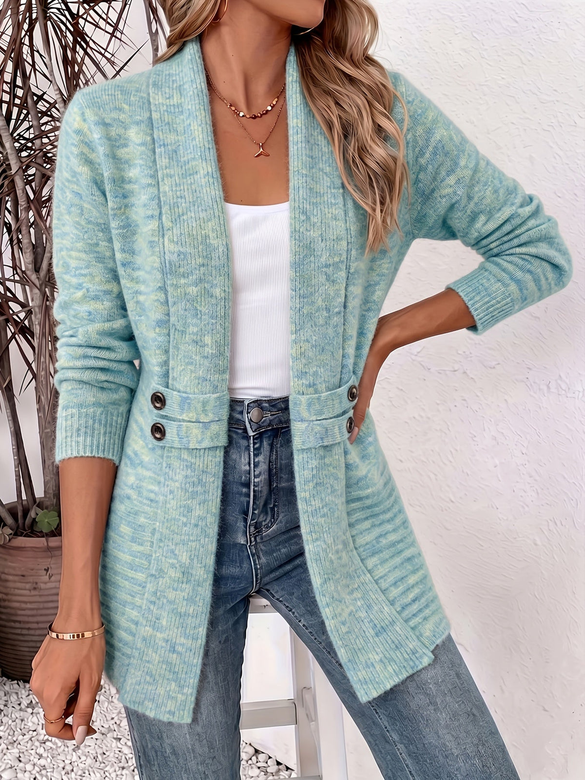 AUD™ | STRIKKECARDIGAN — Blå