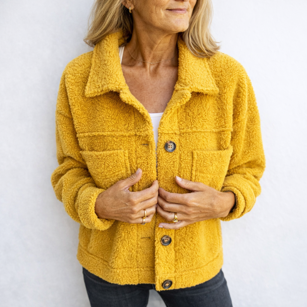 Stina™ Koselig Jakke — Sennepsgul