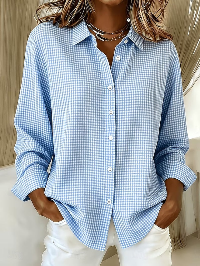 HILLROSE™ | VINTAGE KNAPPEBLUSE — Sky Blue