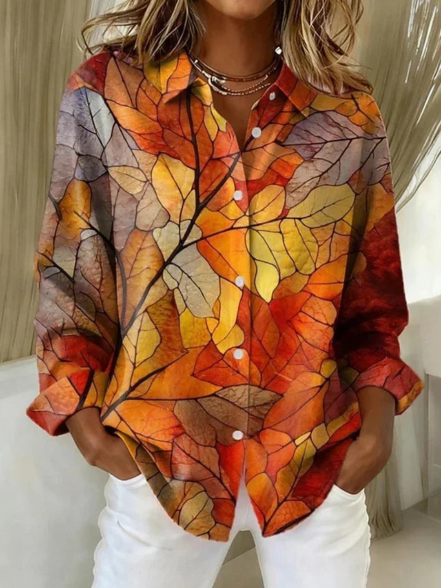MONA™ | VINTAGE KNAPPEBLUSE — Autumn Leaf