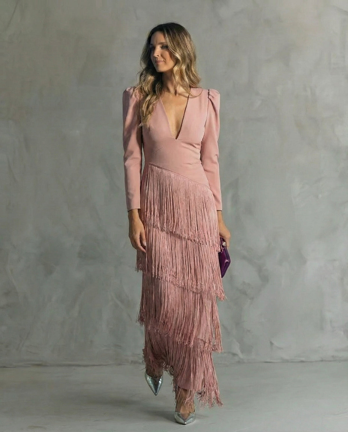 Clara™ | Elegant midikjole med frynse-ermer