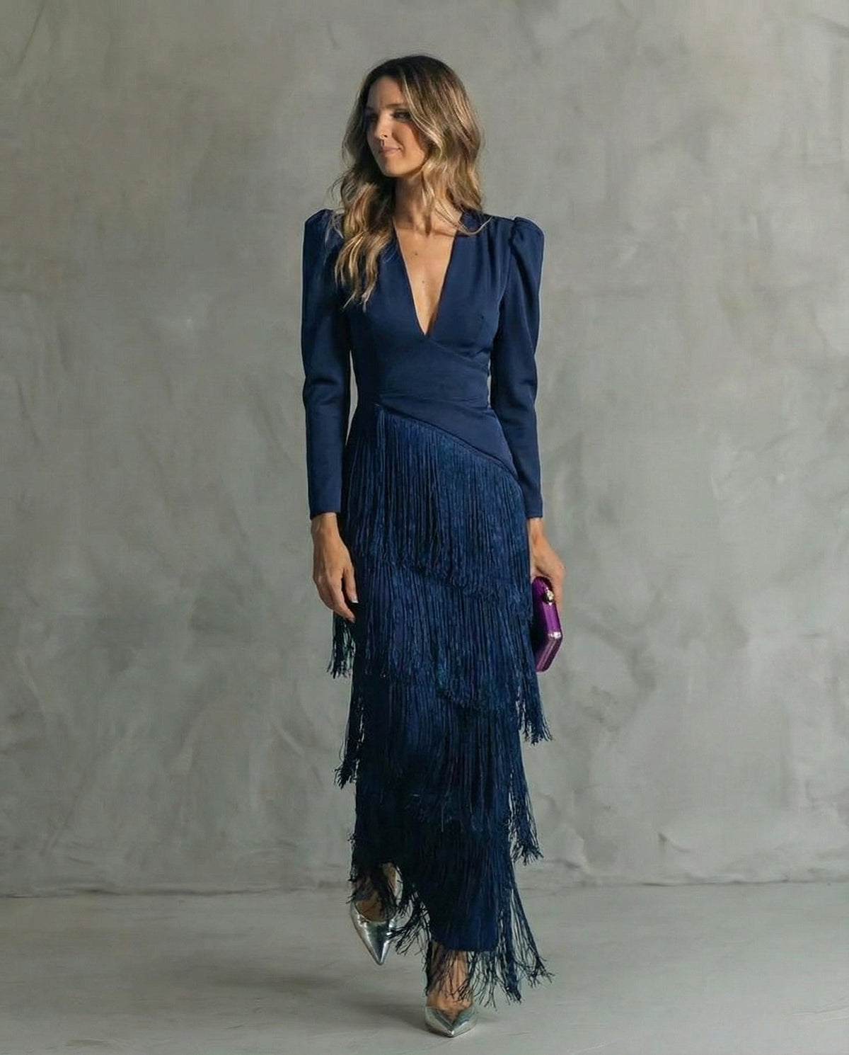 Clara™ | Elegant midikjole med frynse-ermer