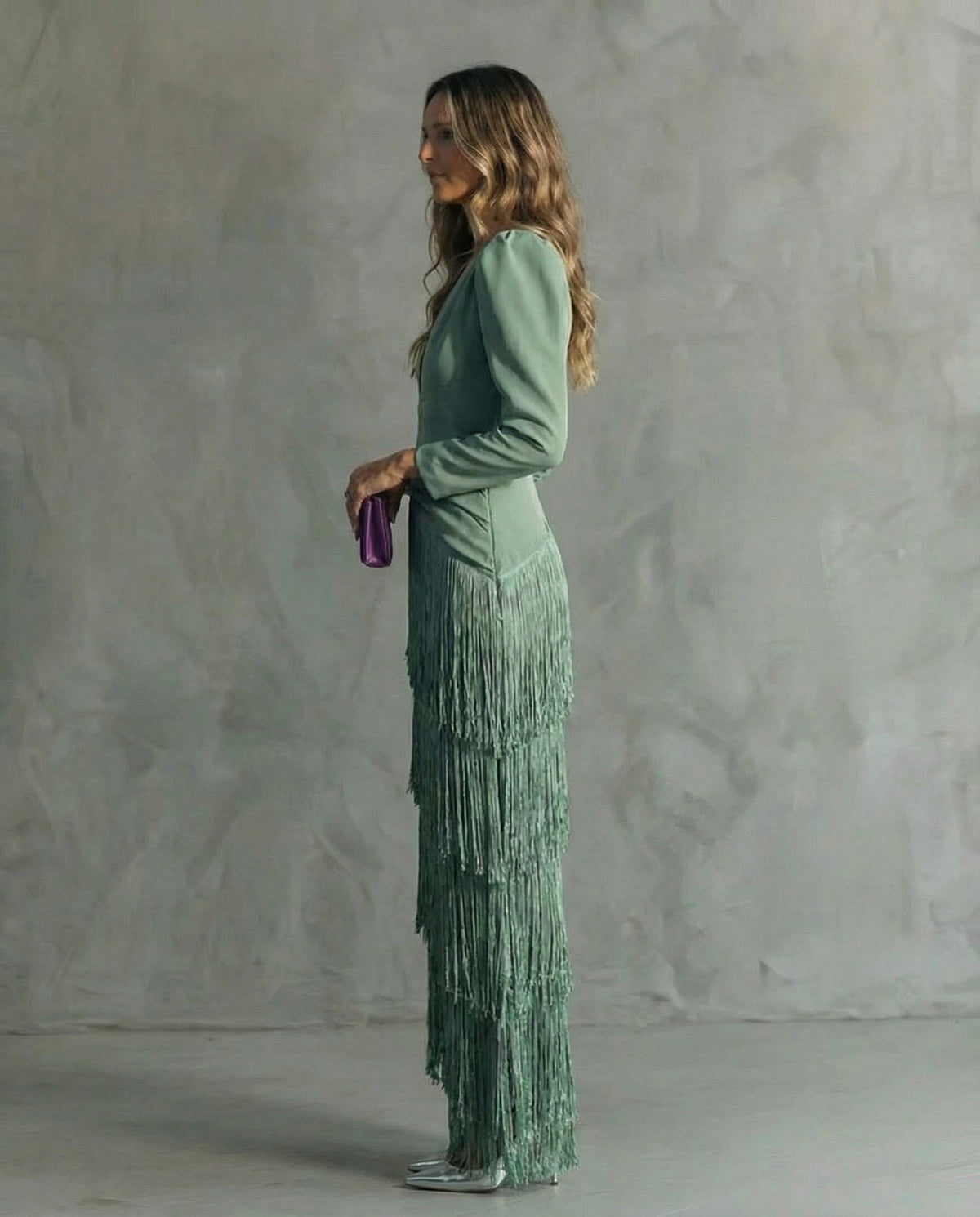 Clara™ | Elegant midikjole med frynse-ermer