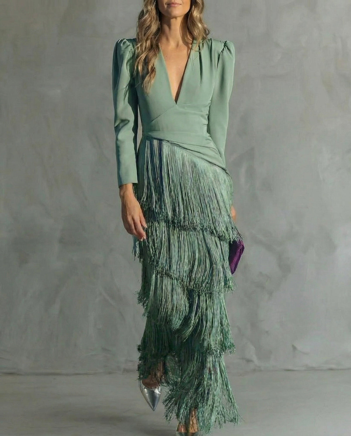 Clara™ | Elegant midikjole med frynse-ermer
