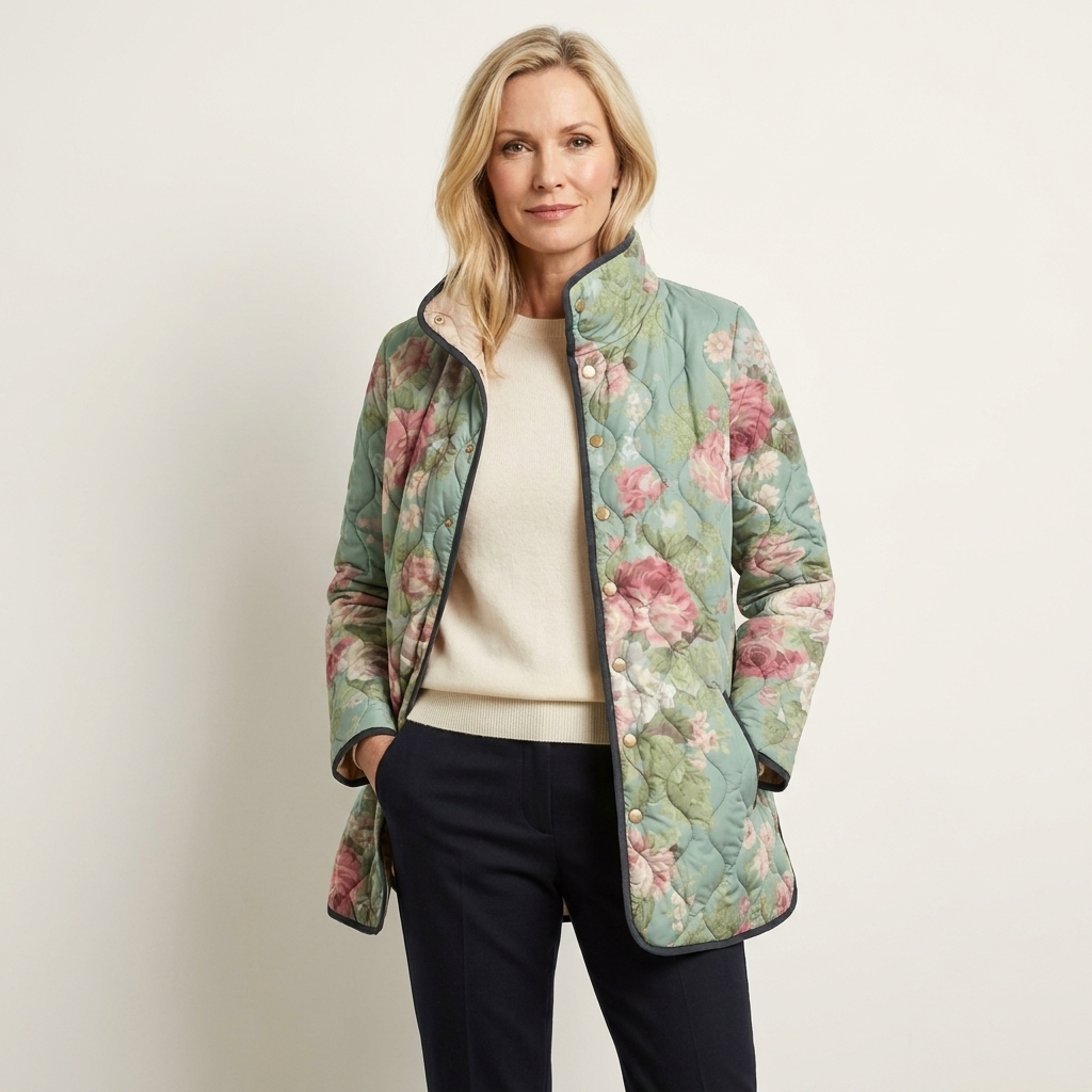 CARYS™ | RETRO QUILTET BLOMSTERJAKKE