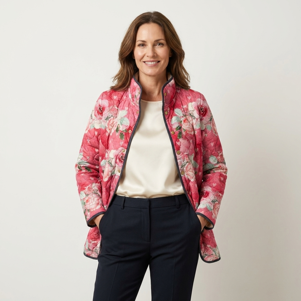FREYA™ | ROSA QUILTET BLOMSTERJAKKE
