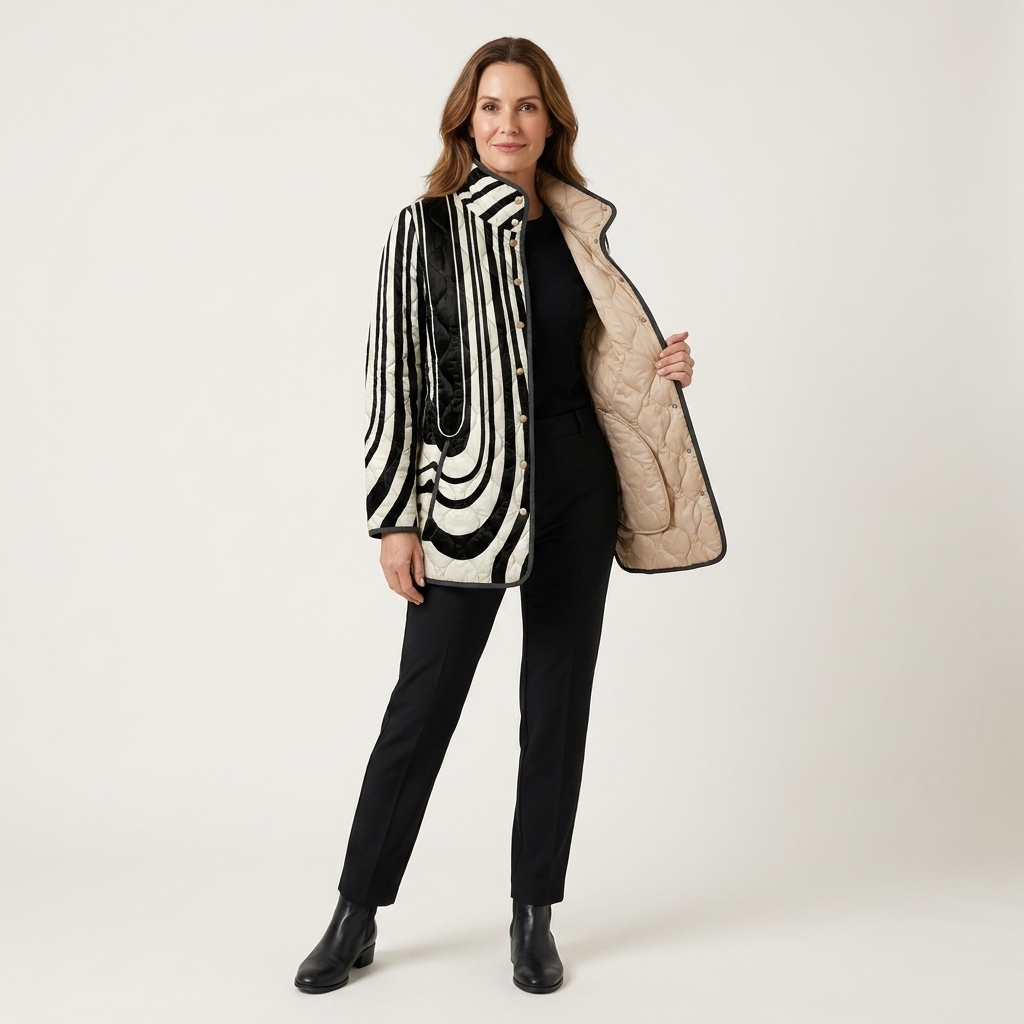 SORAYA™ | QUILTET JAKKE MED GEOMETRISK MØNSTER