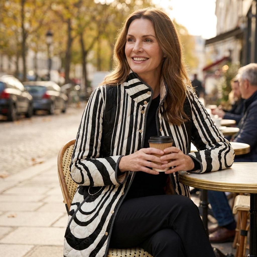 SORAYA™ | QUILTET JAKKE MED GEOMETRISK MØNSTER