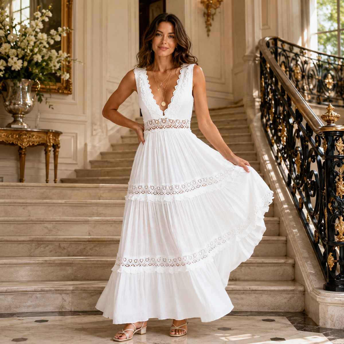 Keishanna | Flatterende boho-maxikjole
