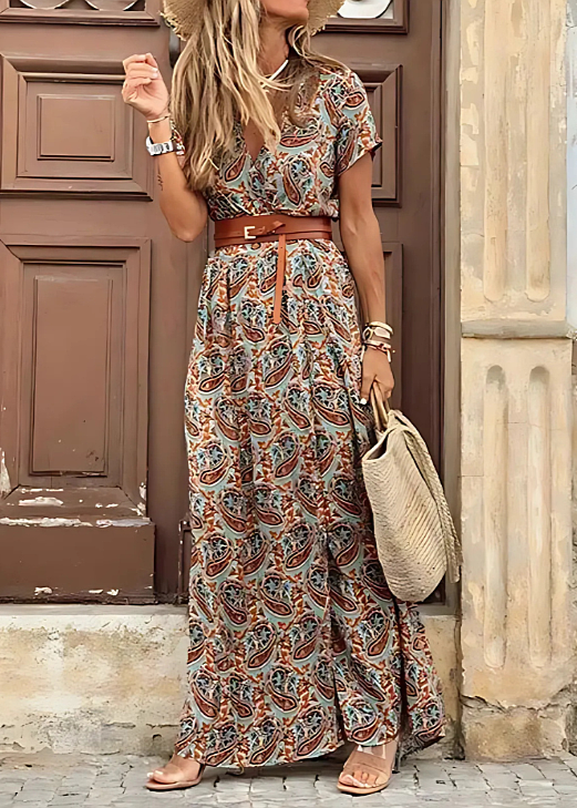 IRENA™ | ELEGANT MIDIKJOLE — Brązowy