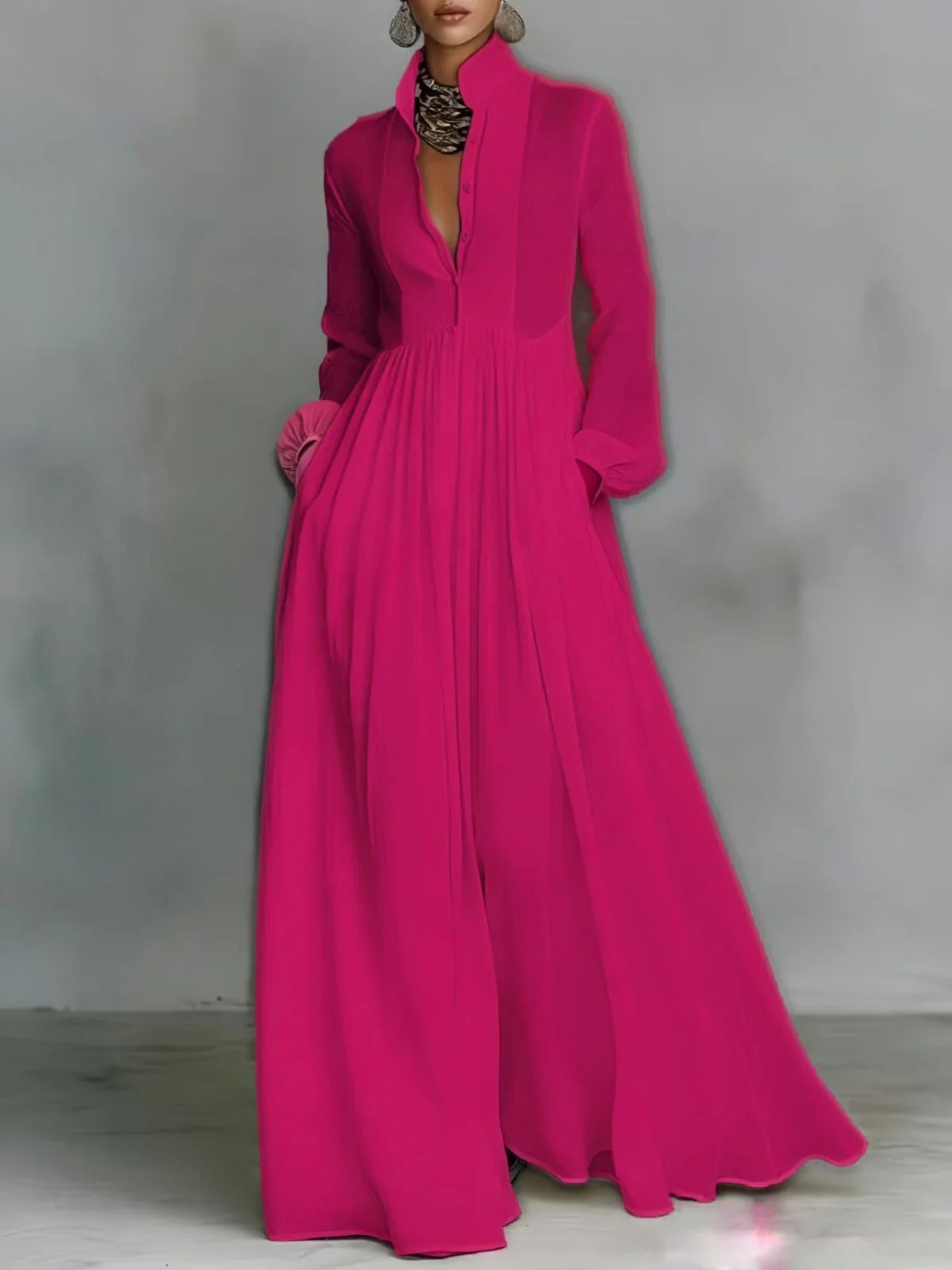 FLORA™ | FLYTENDE KNAPPE MAXI-KJOLE