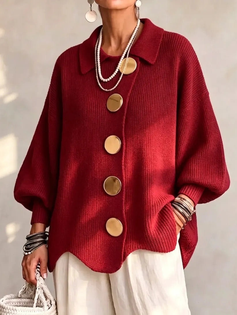 Karina™ Oversized Cardigan — Rød