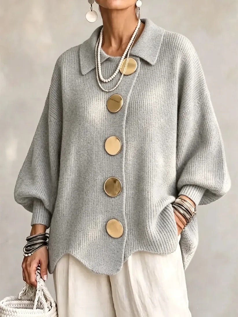 Karina™ Oversized Cardigan — Grå