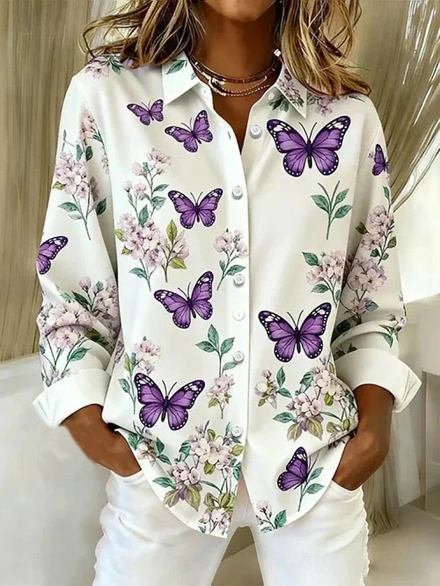 DIDRIKKE™ | VINTAGE KNAPPEBLUSE — Hvit