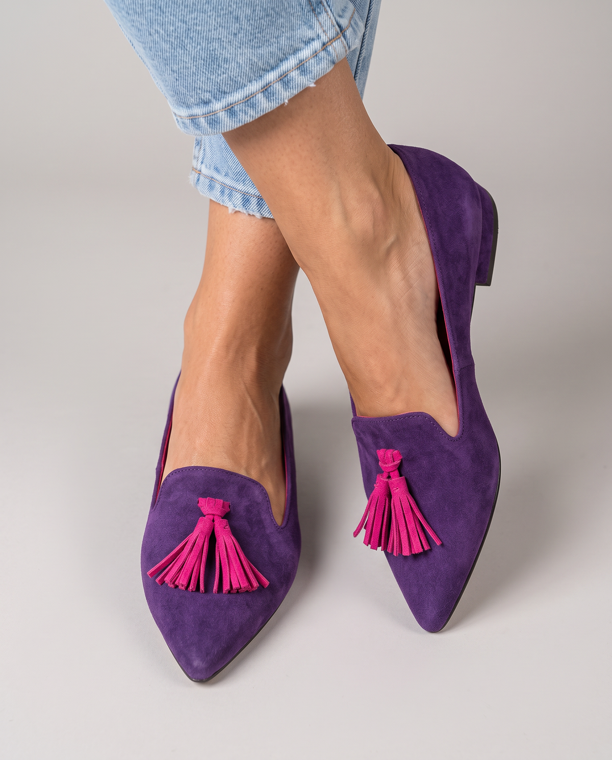 LIVIA™ | FLATE SLIP-ON SKO MED SPISS TÅ — Purple And Pink