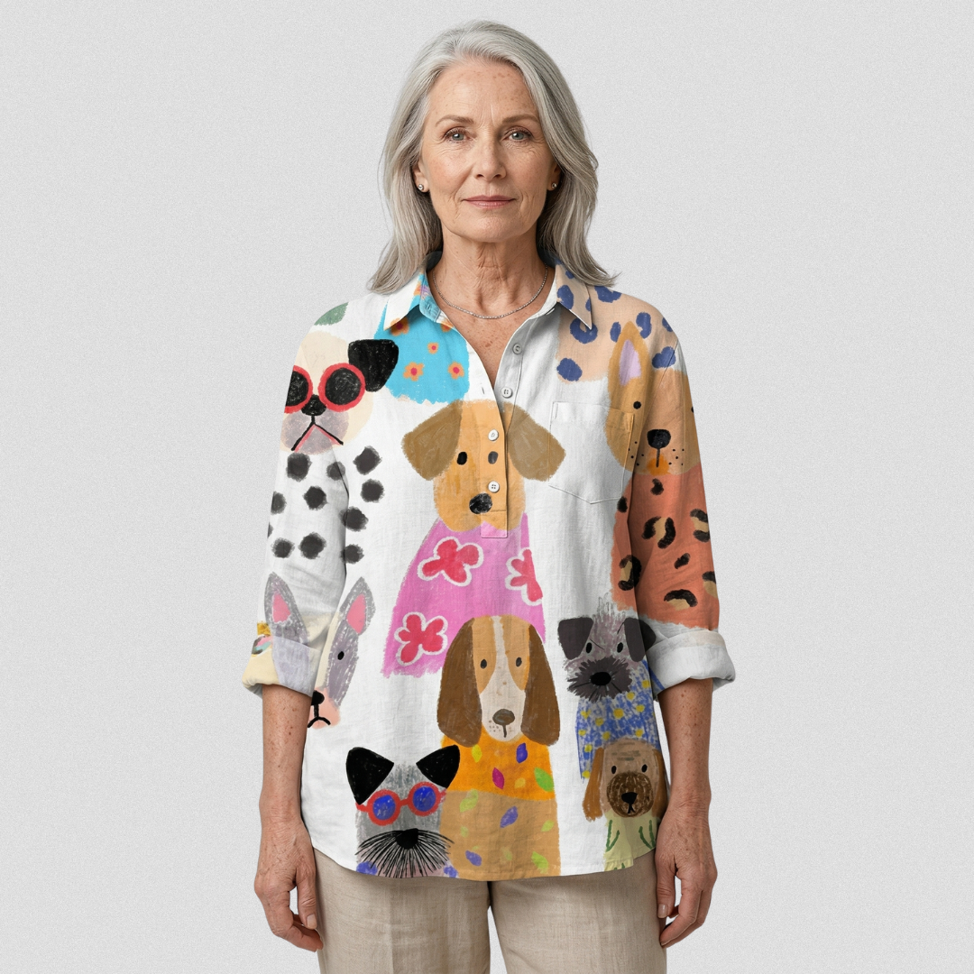 Brigitte | Fargerik og morsom casual skjorte for kvinner