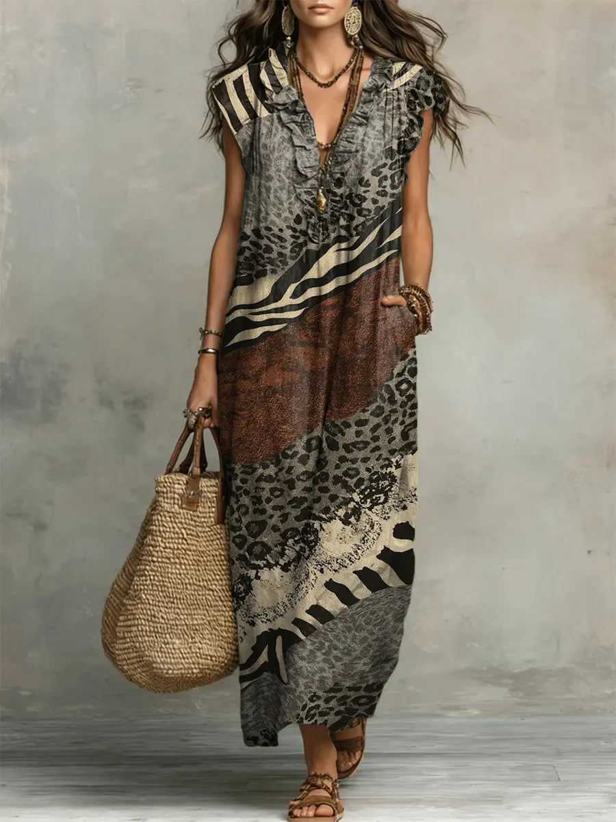 ZOLA™ | MIXED PRINT MAXI-KJOLE