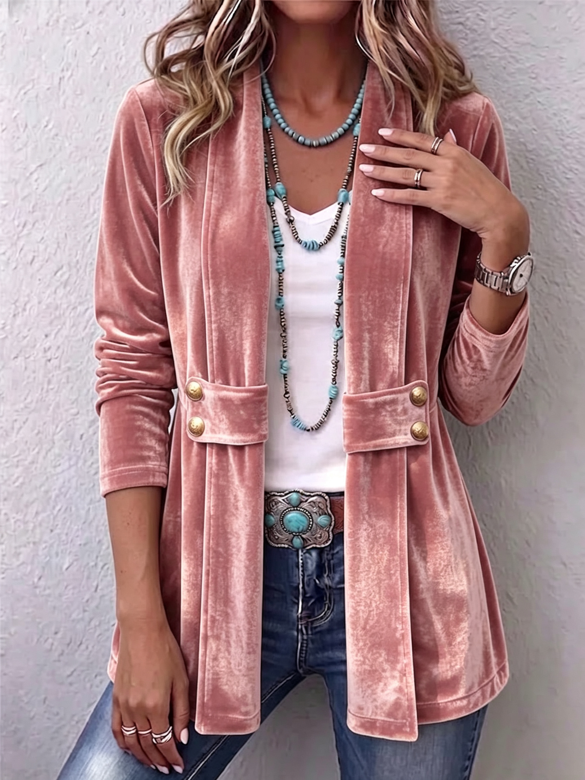 HOLLIWELL™ | JAKKE MED VOLANGER — Rosa