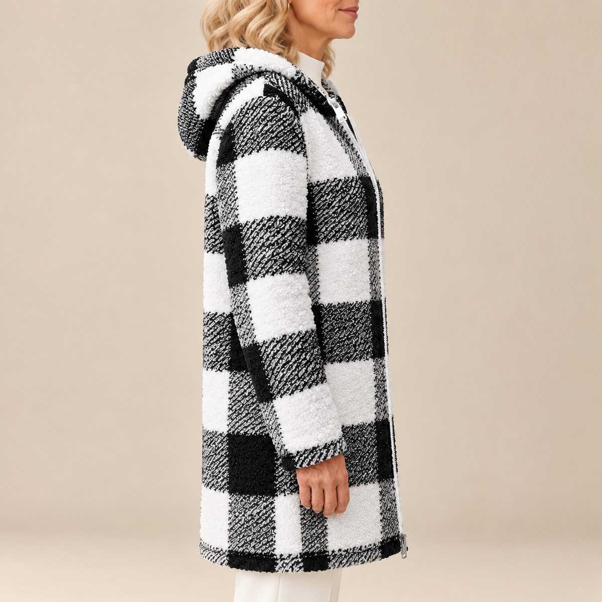 GRY™ | RUTET TEDDYKÅPE MED HETTE