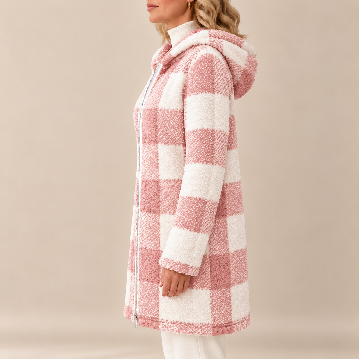 GRY™ | RUTET TEDDYKÅPE MED HETTE