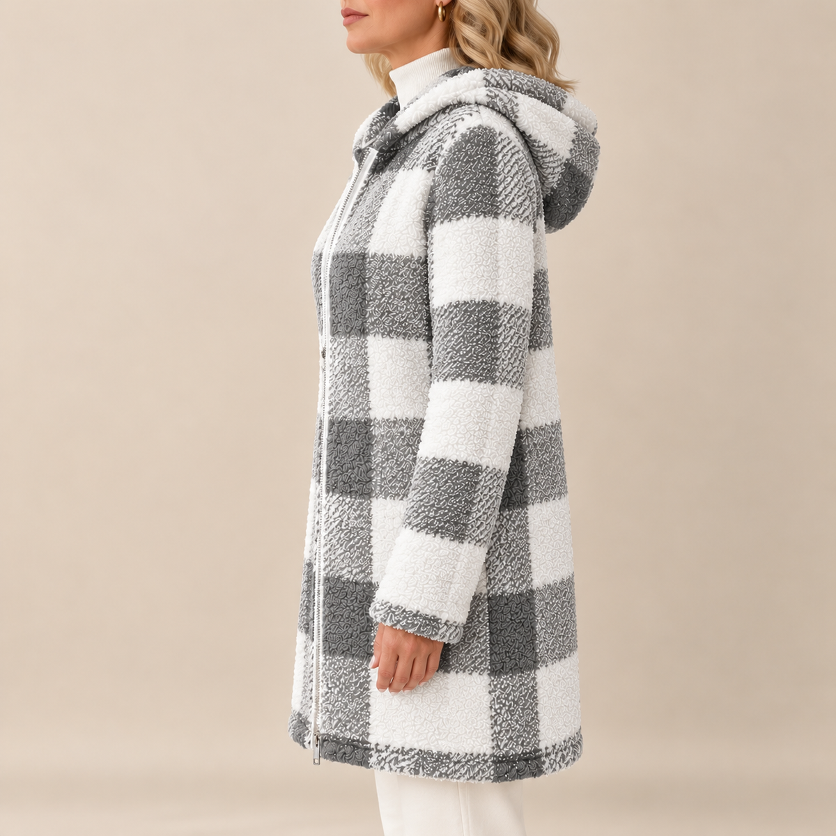 GRY™ | RUTET TEDDYKÅPE MED HETTE
