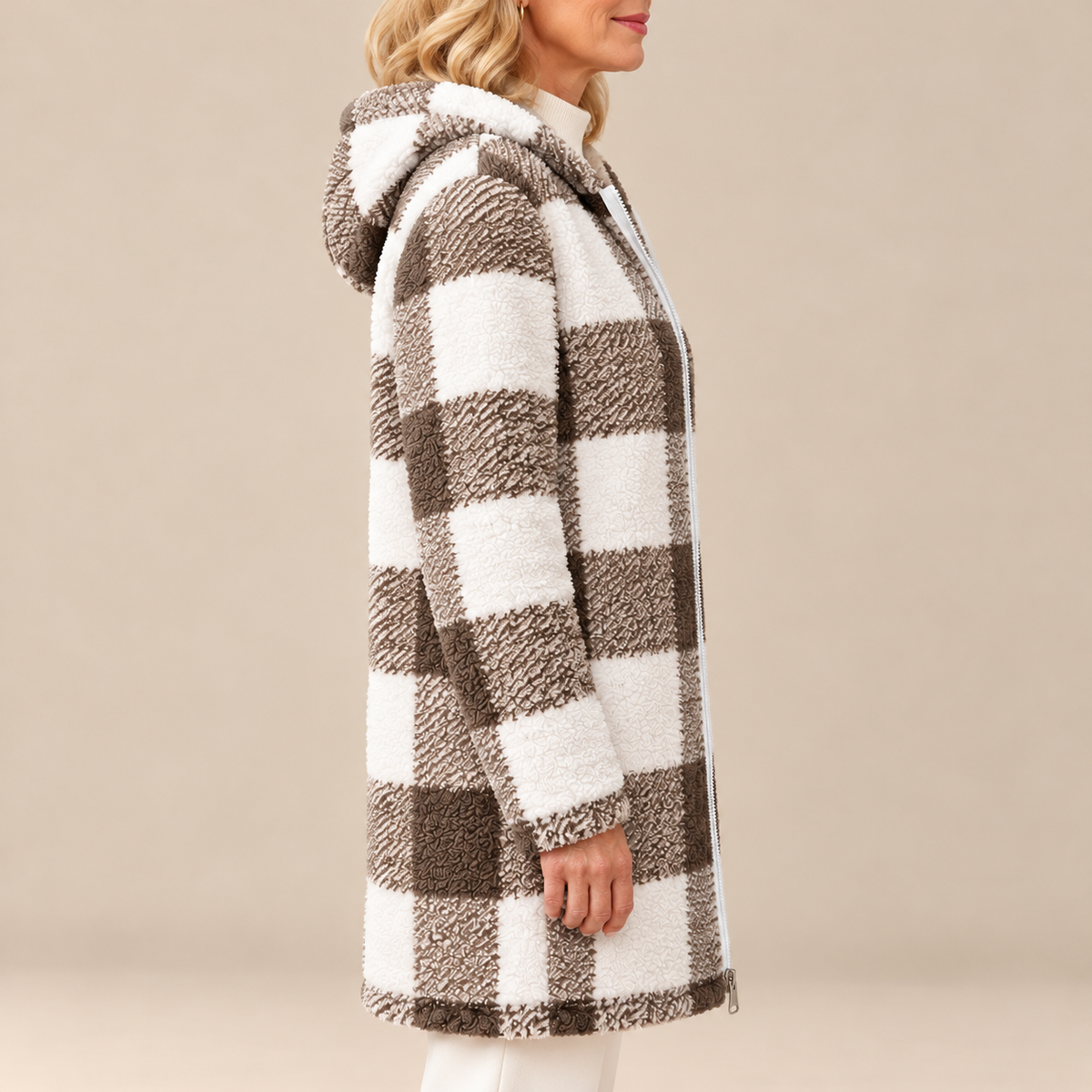 GRY™ | RUTET TEDDYKÅPE MED HETTE