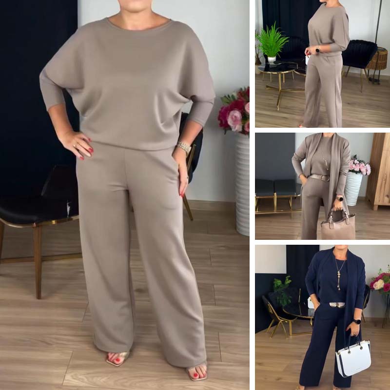 HENNY™ | 3-DELT SETT MED LANG CARDIGAN, TOPP OG BUKSE