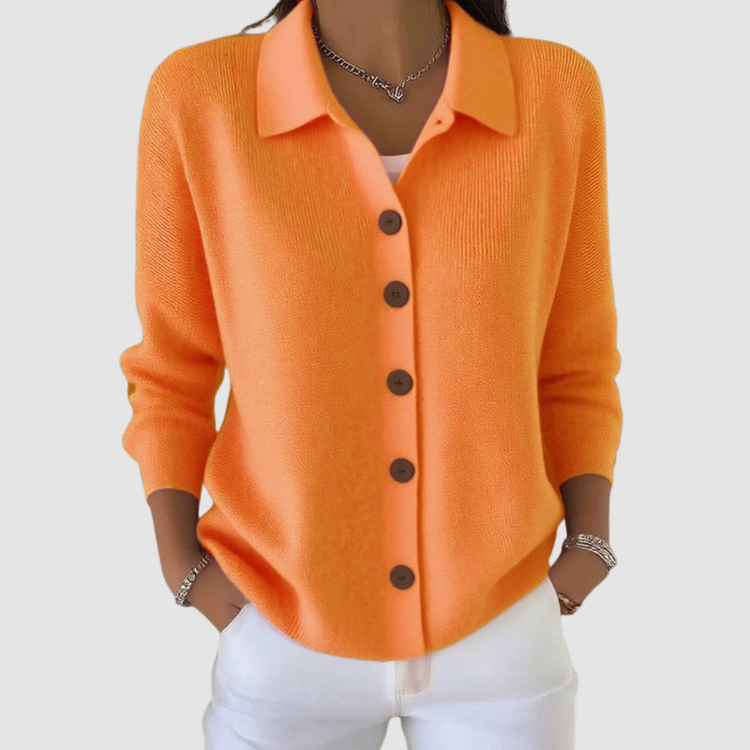BETTANY™ | STRIKKECARDIGAN — Oransje