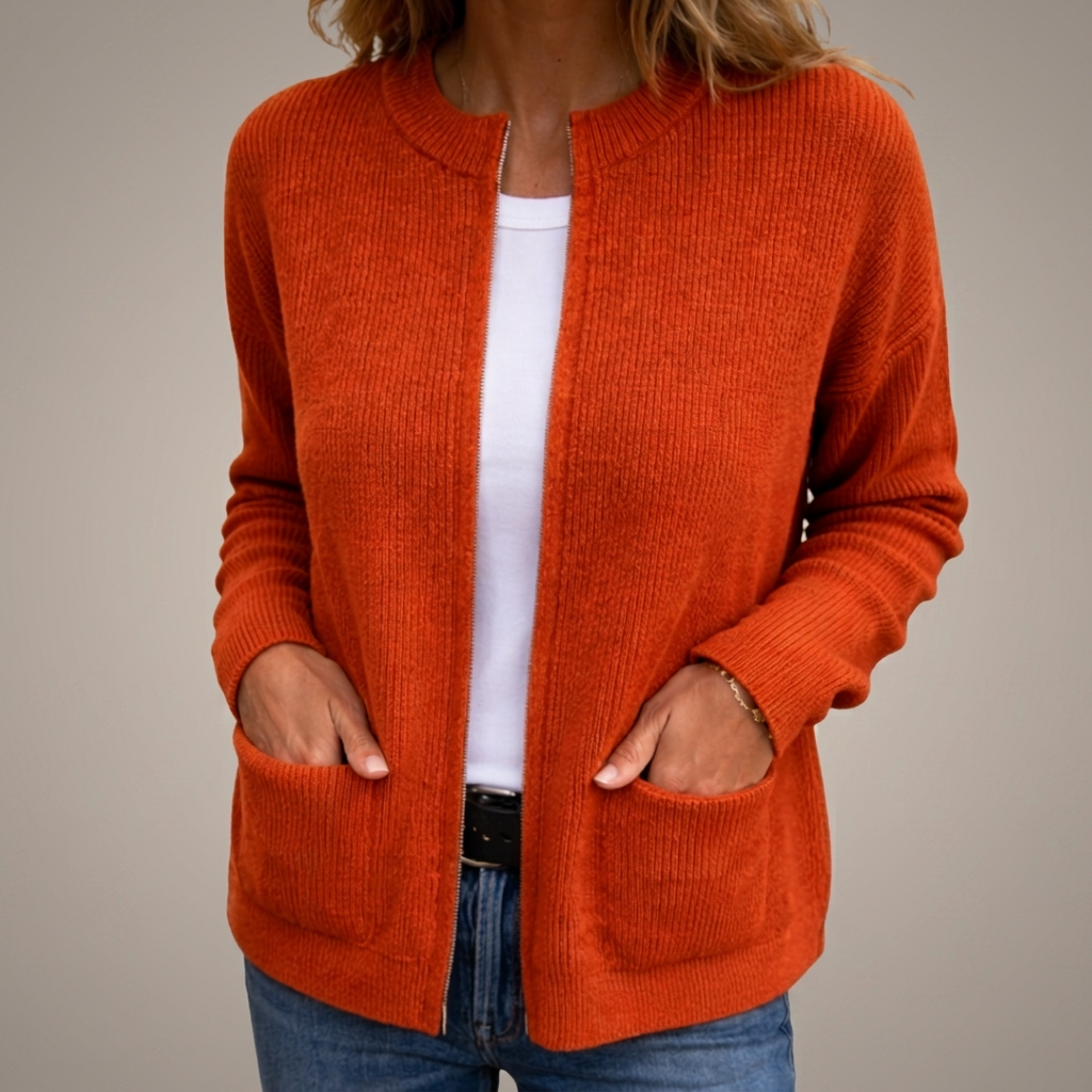 CORLISS™ | STRIKKECARDIGAN — Oransje