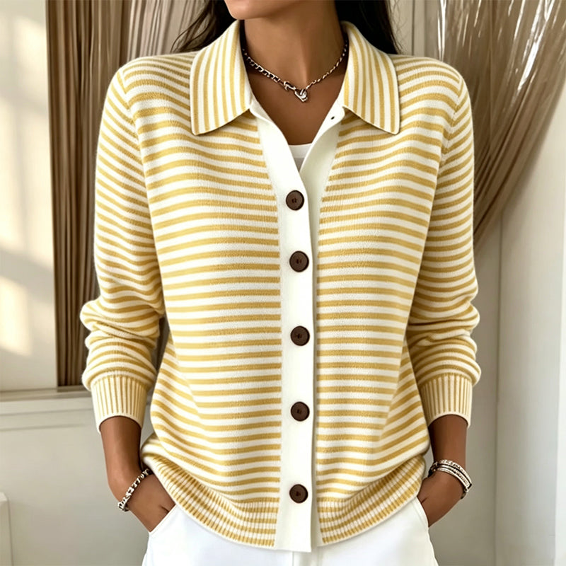 KIRSTEN™ | STRIKKECARDIGAN — Gul