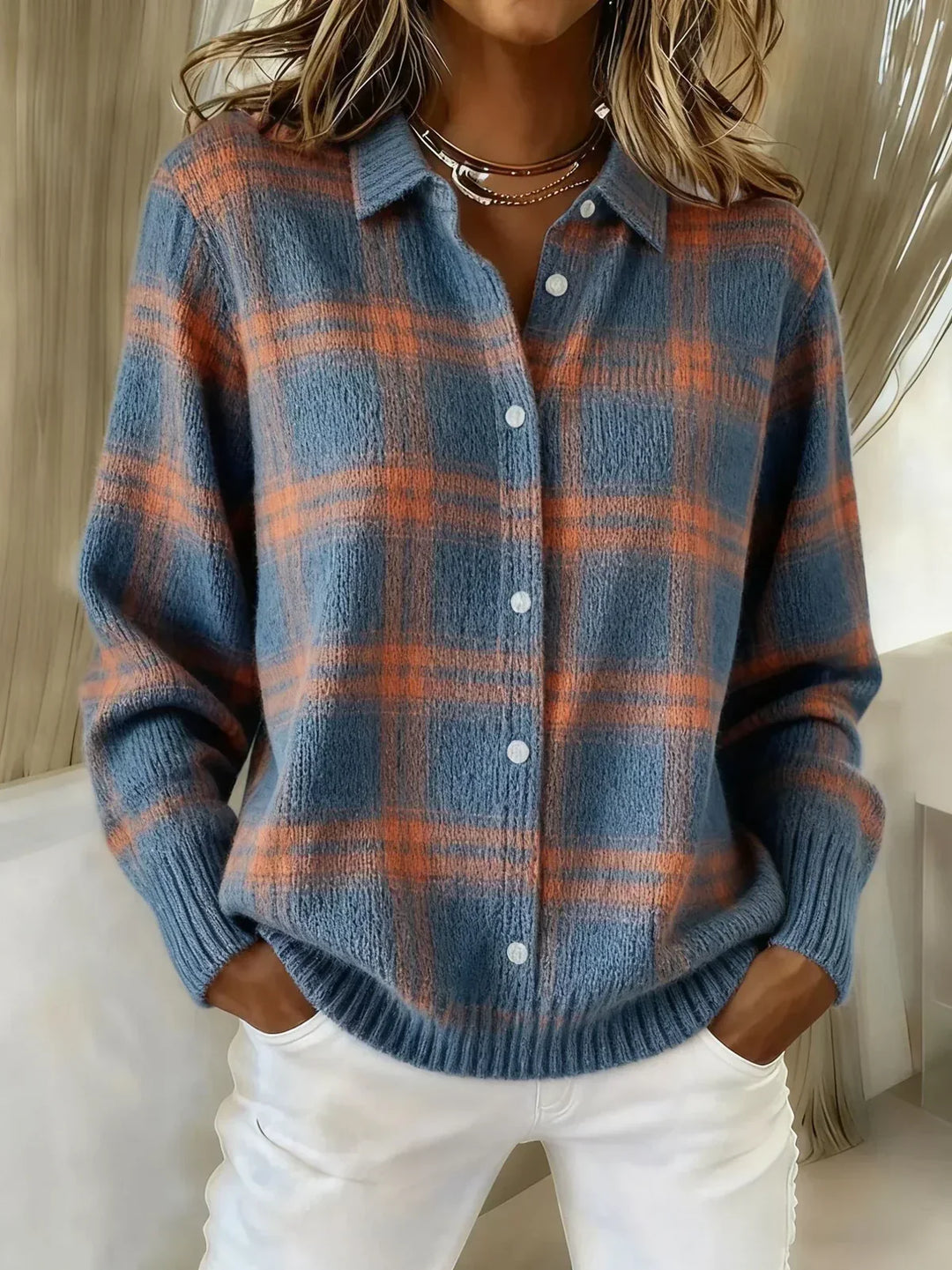 WILMA™ | STRIKKECARDIGAN — Blå