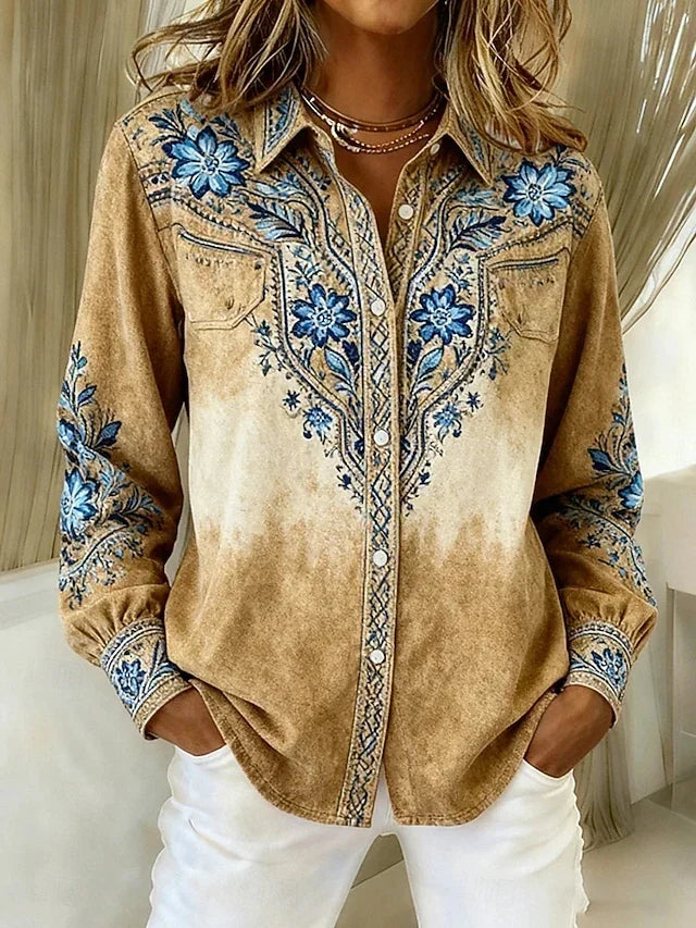 TUVA™ | VINTAGE KNAPPEBLUSE — Blå