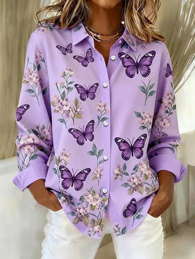 DAGNY™ | VINTAGE KNAPPEBLUSE — Lilla