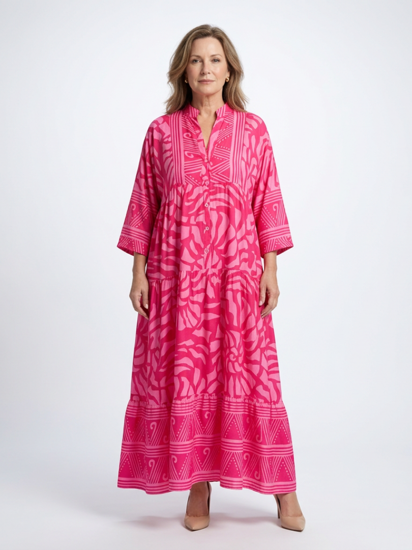 MARIELLE™ | MIDI-KJOLE MED KNAPPER FORAN