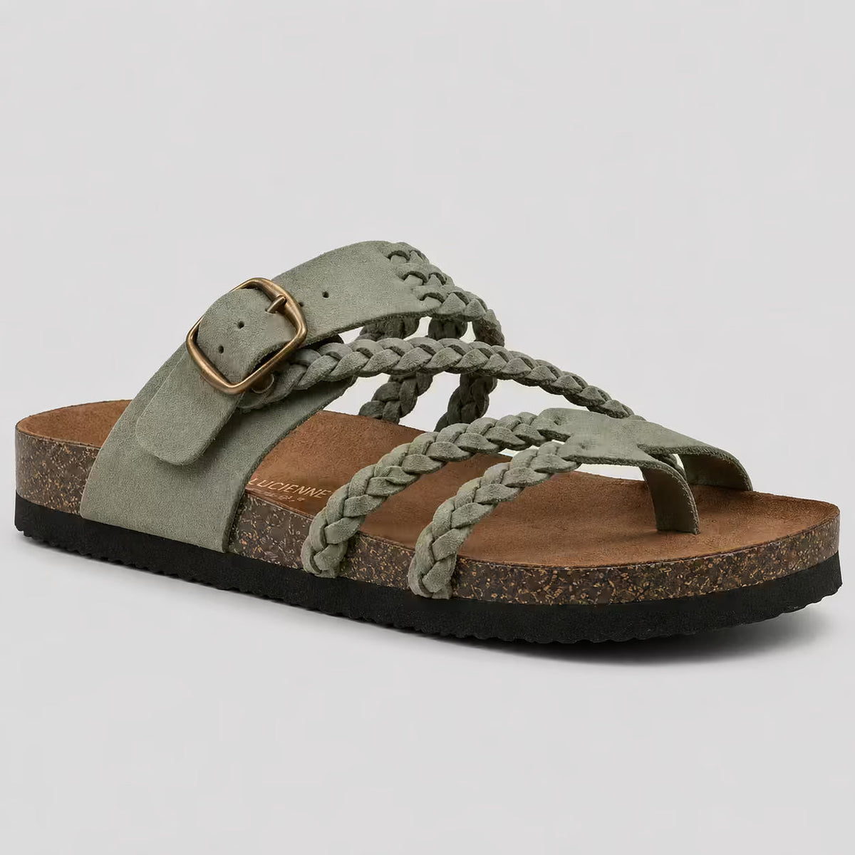 Elegant Woven Sandals — Grønn