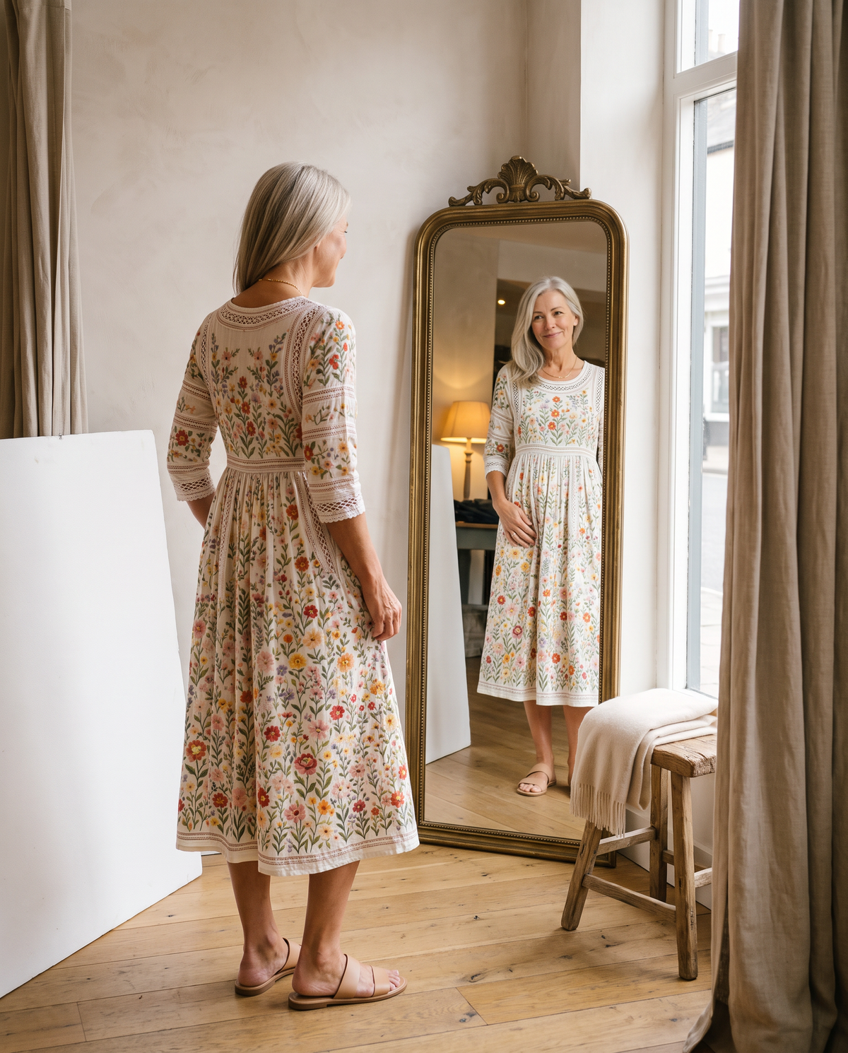 ELODIE™ | MARKBLOMST MAXI-KJOLE MED LOMMER