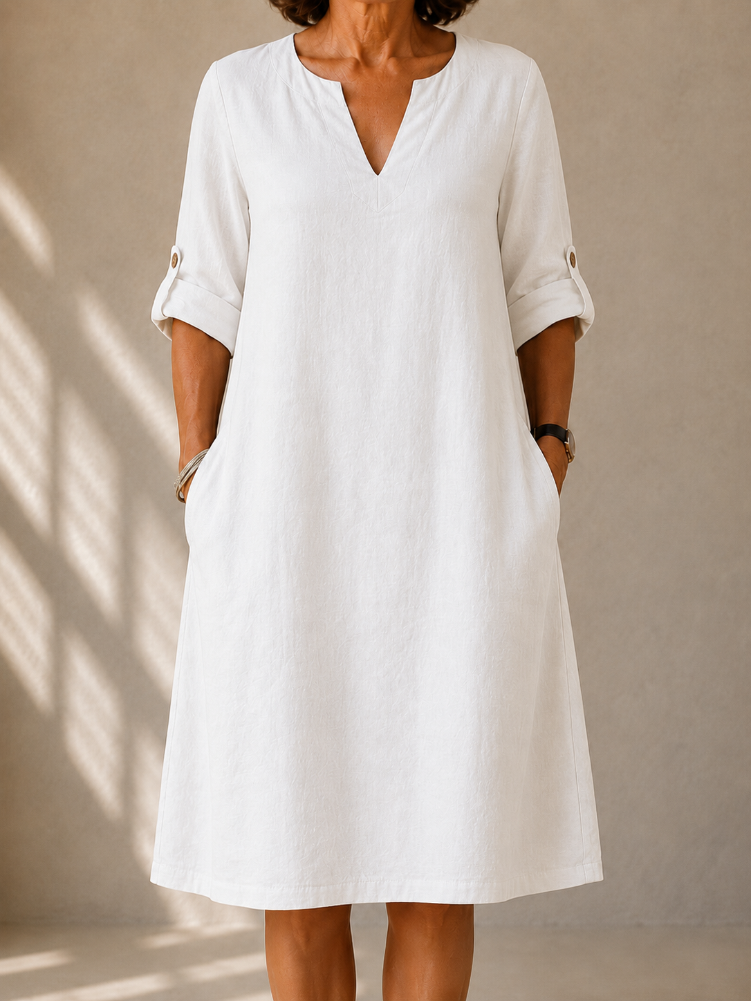 AUDREY™ | KLASSISK SOMMERKJOLE HVIT