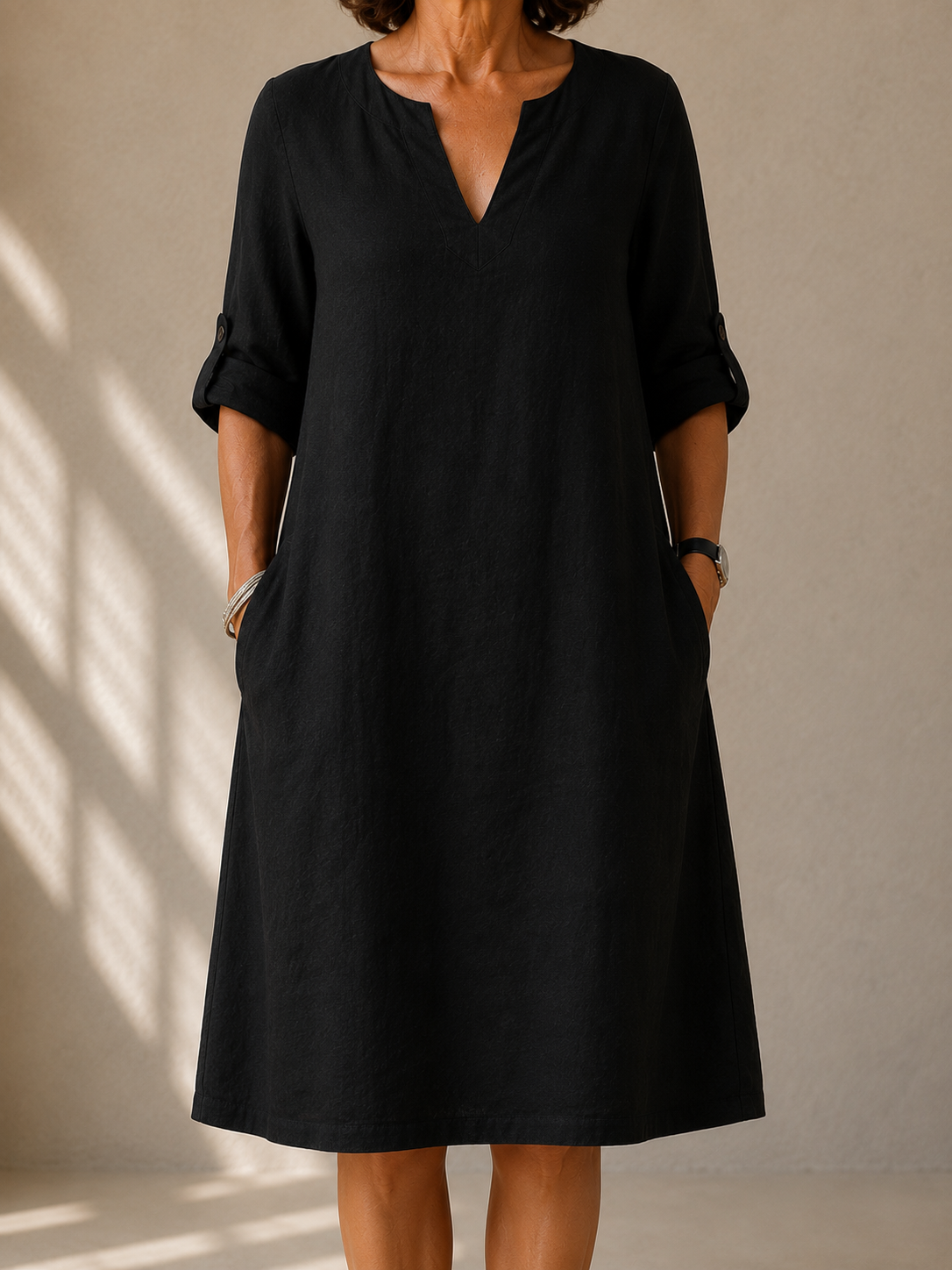 LOUISE™ | KLASSISK SOMMERKJOLE SVART